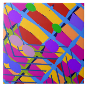 Colorful Fauvist Shapes 8 Tile