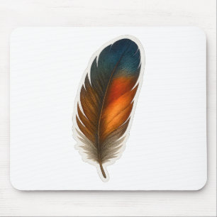 Colorful Feather Design Mouse Mat