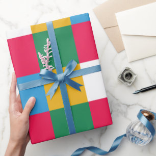 Colorful Festive Checkerboard Wrapping Paper