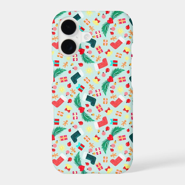 Colorful Festive Christmas Holiday Pastel Green (Back)