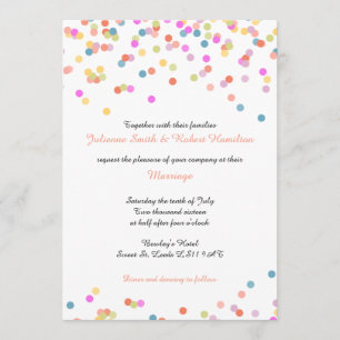 Colorful Festive Confetti Wedding Invitations