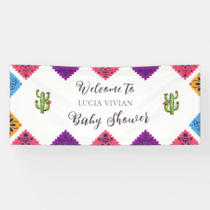 Colorful Festive Mexican Cactus Baby Shower Banner