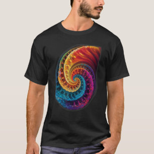 Colorful Fibonacci Spiral Psychedelic Colors Abstr T-Shirt
