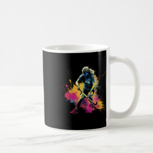 Colorful Field Hockey Player Girl On Womens Field Coffee Mug