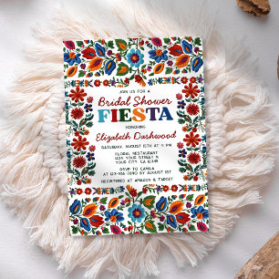Colorful Fiesta Folk Art Floral Bridal Shower Invitation