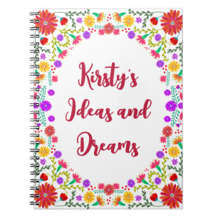 Colorful Fiesta Mexican Floral Frame Notebook