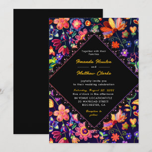 Colorful fiesta wedding invitation