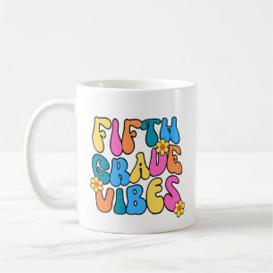 Colorful Fifth Grade Vibes– Back to  school Retro Coffee Mug