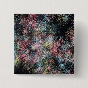 Colorful Firework... 15 Cm Square Badge
