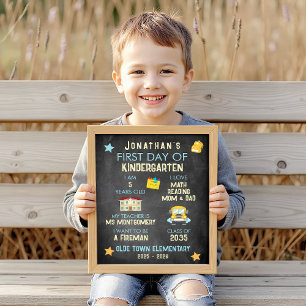 Colorful First Day of School Sign