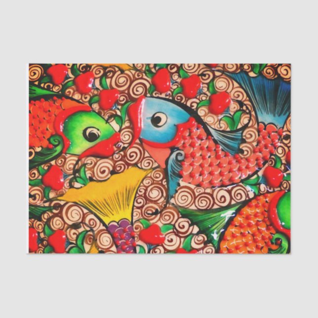 Colorful Fish Design Tissue Paper (Front)