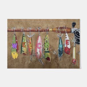 Colorful Fish Mat, Welcome Fishing Lovers Mat