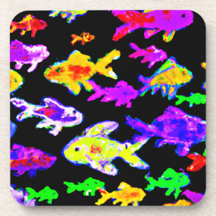 Colorful Fish Patterns Painting Art. Buy Now Coaster