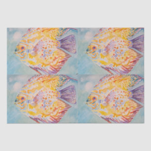 Colorful Fish Sea Pattern Watercolor Tissue  Tissu Paper