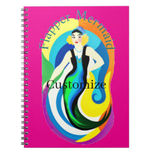 Colorful Flapper Mermaid Thunder_Cove Notebook