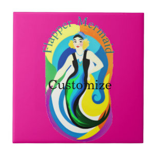 Colorful Flapper Mermaid Thunder_Cove Tile