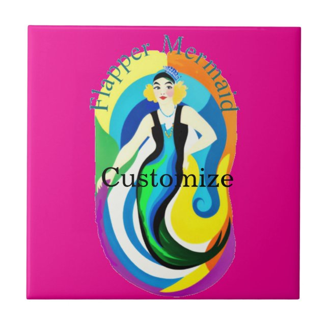 Colorful Flapper Mermaid Thunder_Cove Tile (Front)