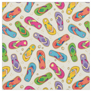 Colorful Flip Flop Pattern Fabric