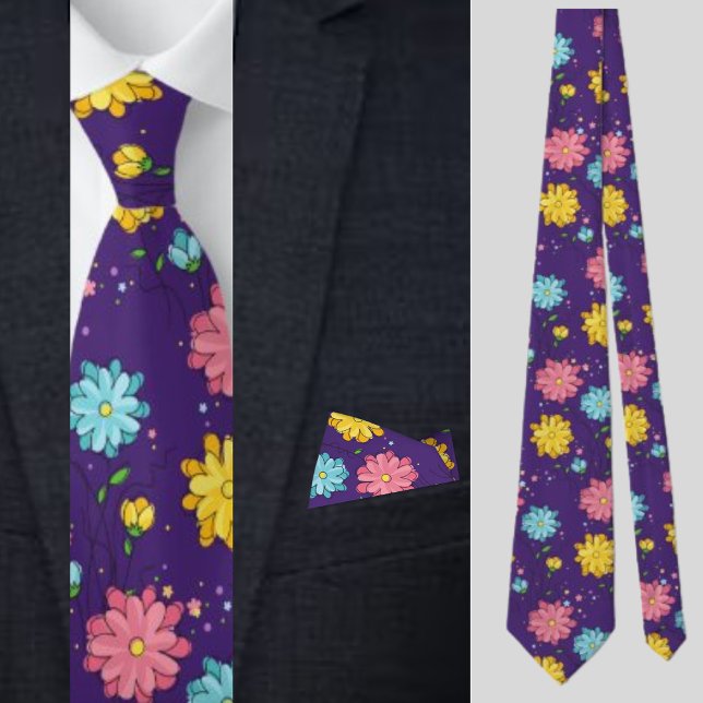 Colorful Floral Abstract Pattern          Tie (Creator Uploaded)