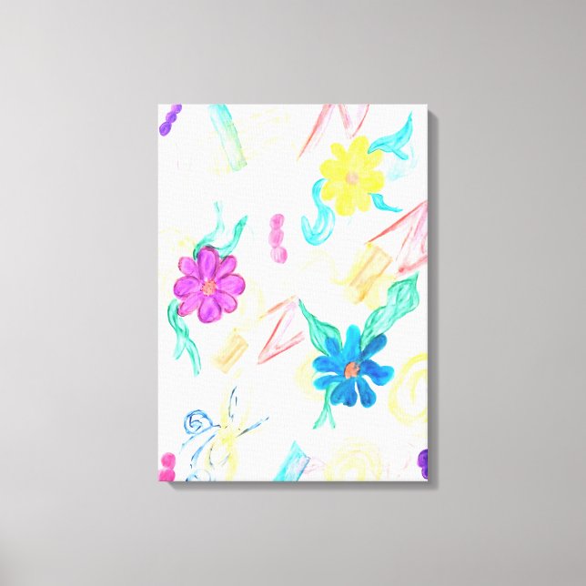Colorful Floral Abstraction Canvas Print (Front)