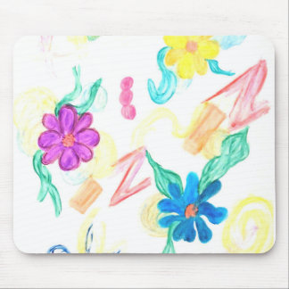 Colorful Floral Abstraction Mouse Mat