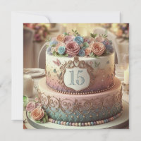 COLORFUL FLORAL ANNIVERSARY CAKE EDITABLE