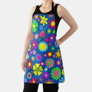 Colorful floral art apron