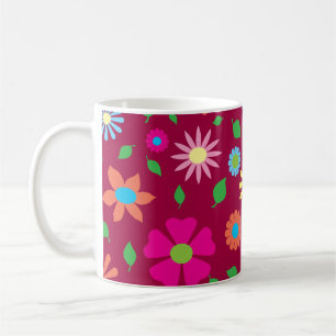 Colorful floral art coffee mug