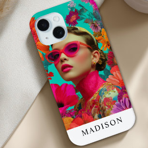 Colorful Floral Art-Woman iPhone 15 Case