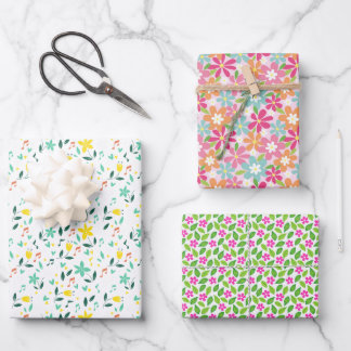Colorful Floral Baby Shower Gender Neutral Wrapping Paper Sheet