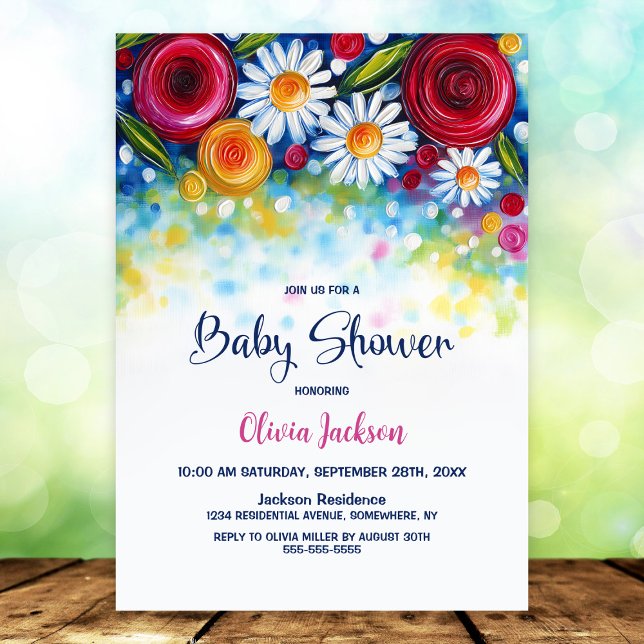 Colorful Floral Baby Shower Invitation (Creator Uploaded)