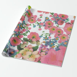 Colorful Floral botanical Flowers  Wrapping Paper