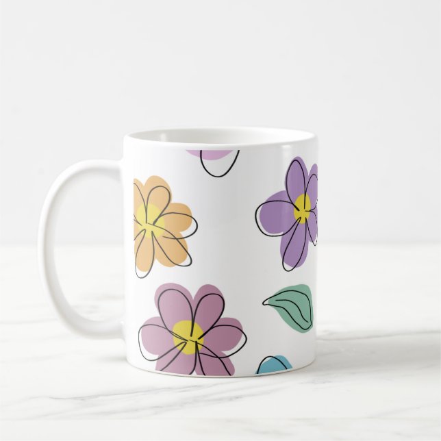 Colorful floral coffee mug (Left)