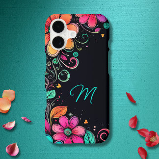 Colorful Floral Custom Monogram