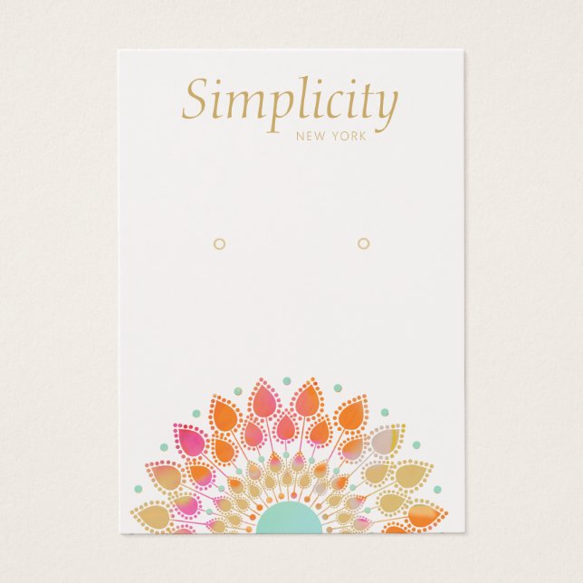Colorful Floral Earring Jewelry Display Card (Front)
