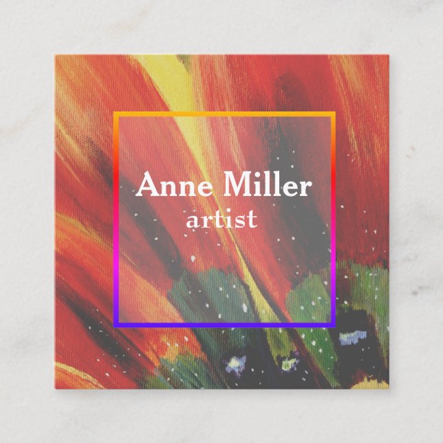 Colorful Floral Feminine Business Card (Front)