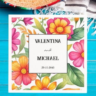 Colorful Floral Fiesta Mexican Wedding Napkin