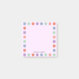 Colorful Floral Flower gradient Personalized name Post-it Notes