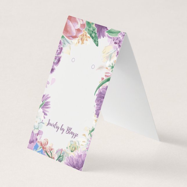 Colorful Floral Frame Spring Earring Display Cards (Front)