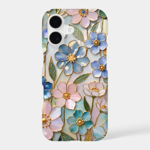 Colorful Floral iPhone Case Pastel Gold Flower