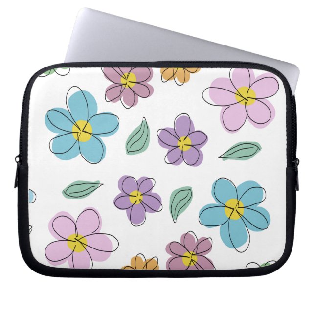 Colorful floral laptop sleeve (Front)