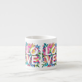 Colorful Floral LOVE Watercolor Flowers Mug – Roma