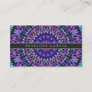 Colorful Floral Mandala Business Card