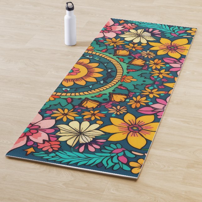 Colorful Floral Mandala Yoga Mat (In Situ)