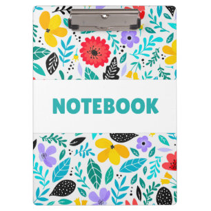 Colorful Floral Notebook – Minimalist Flower Clipboard