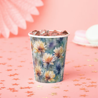 Colorful floral paper cups