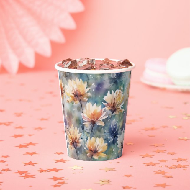 Colorful floral paper cups (Insitu)