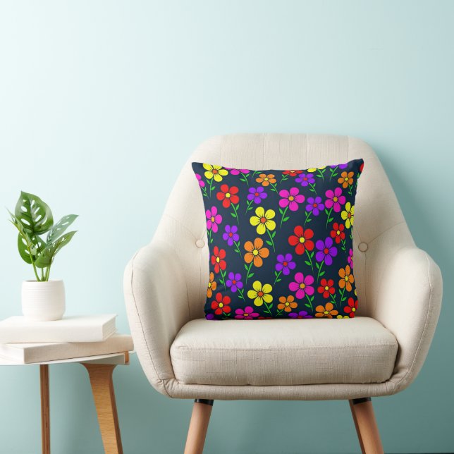 Colorful Floral Pattern Cushion (Chair)
