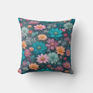 Colorful floral pattern cushion