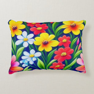 Colorful floral pattern decorative cushion